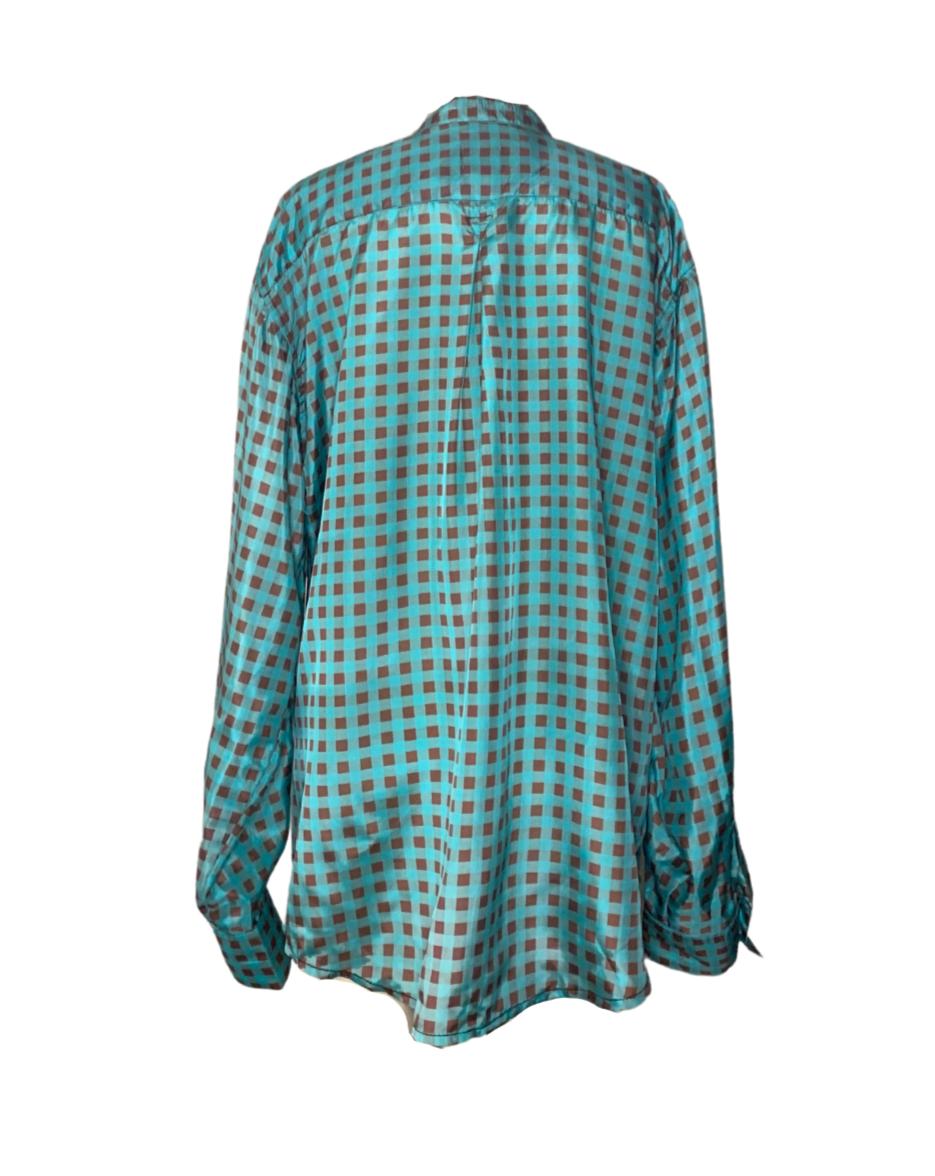 BOX PLEAT BUTTON UP VINTAGE SILK